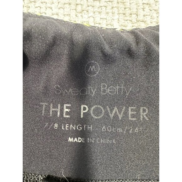 Sweaty Betty Leggings Womens Medium Black Herringbone The Power‎ 7/8 Pockets - Picture 5 of 12